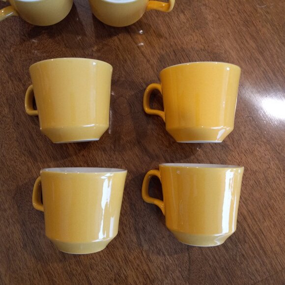 Vintage Yellow Royal China Sierra Madre Ironstone Coffee Cups Set of 8 - Picture 3 of 16